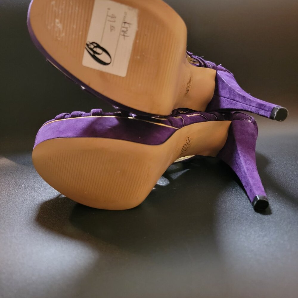 Nine West Platform Stiletto Heel – purple suede 8M. - Picture 5 of 10